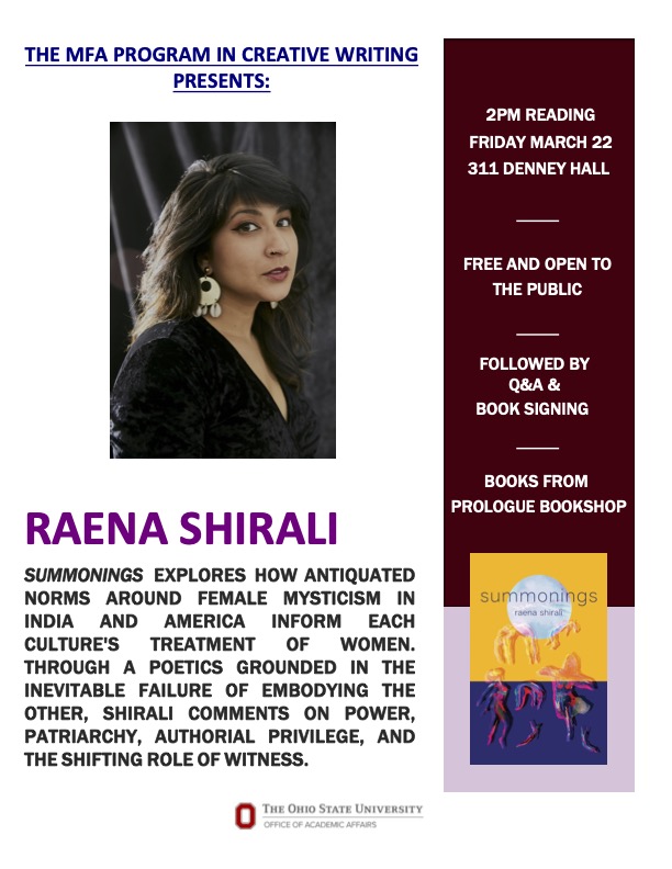 Raena Shirali flyer