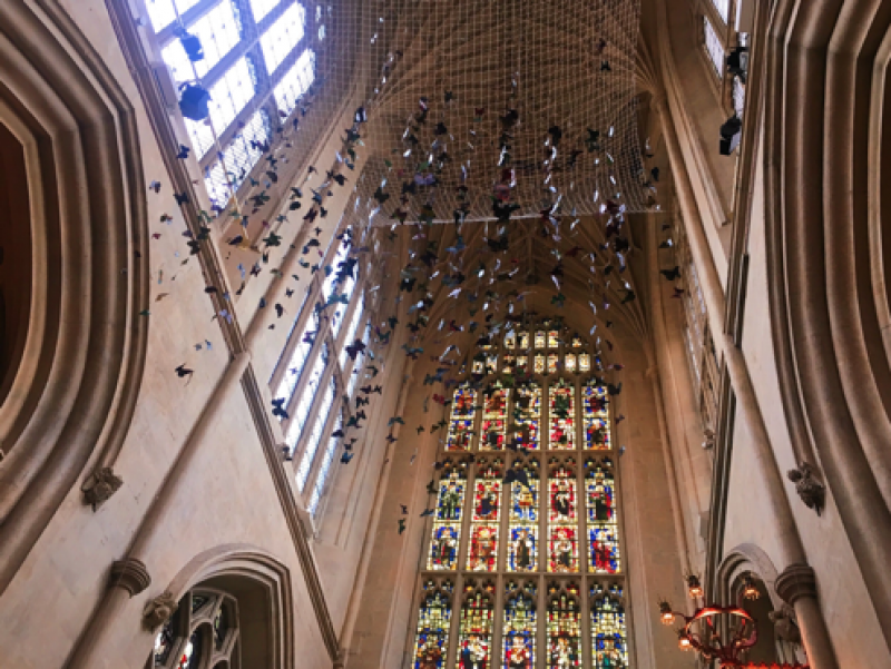 Photograph inside of Bath Abbey