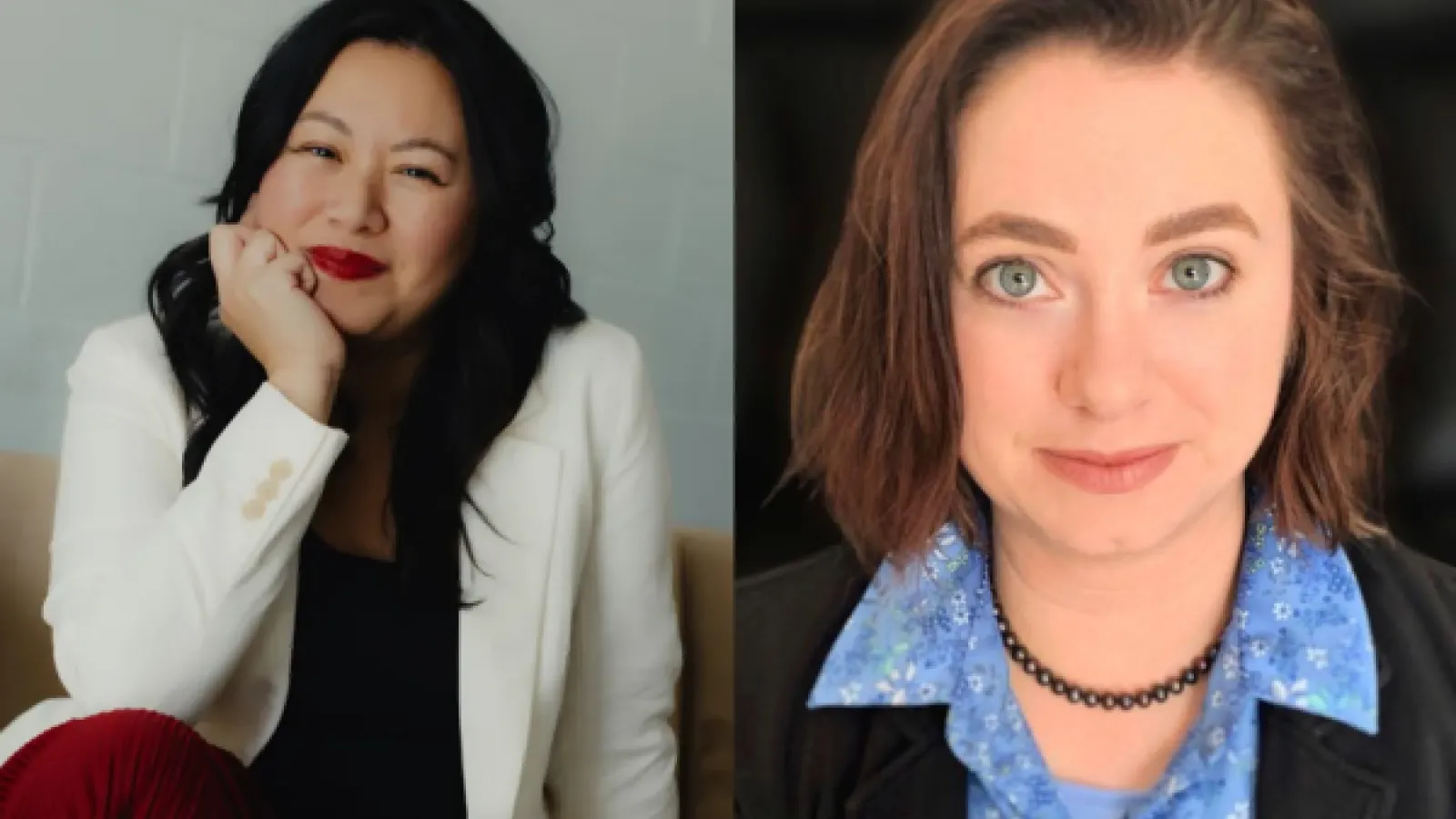 Left: Headshot of author Thao Thai. Right: Headshot of author Jess Everlee