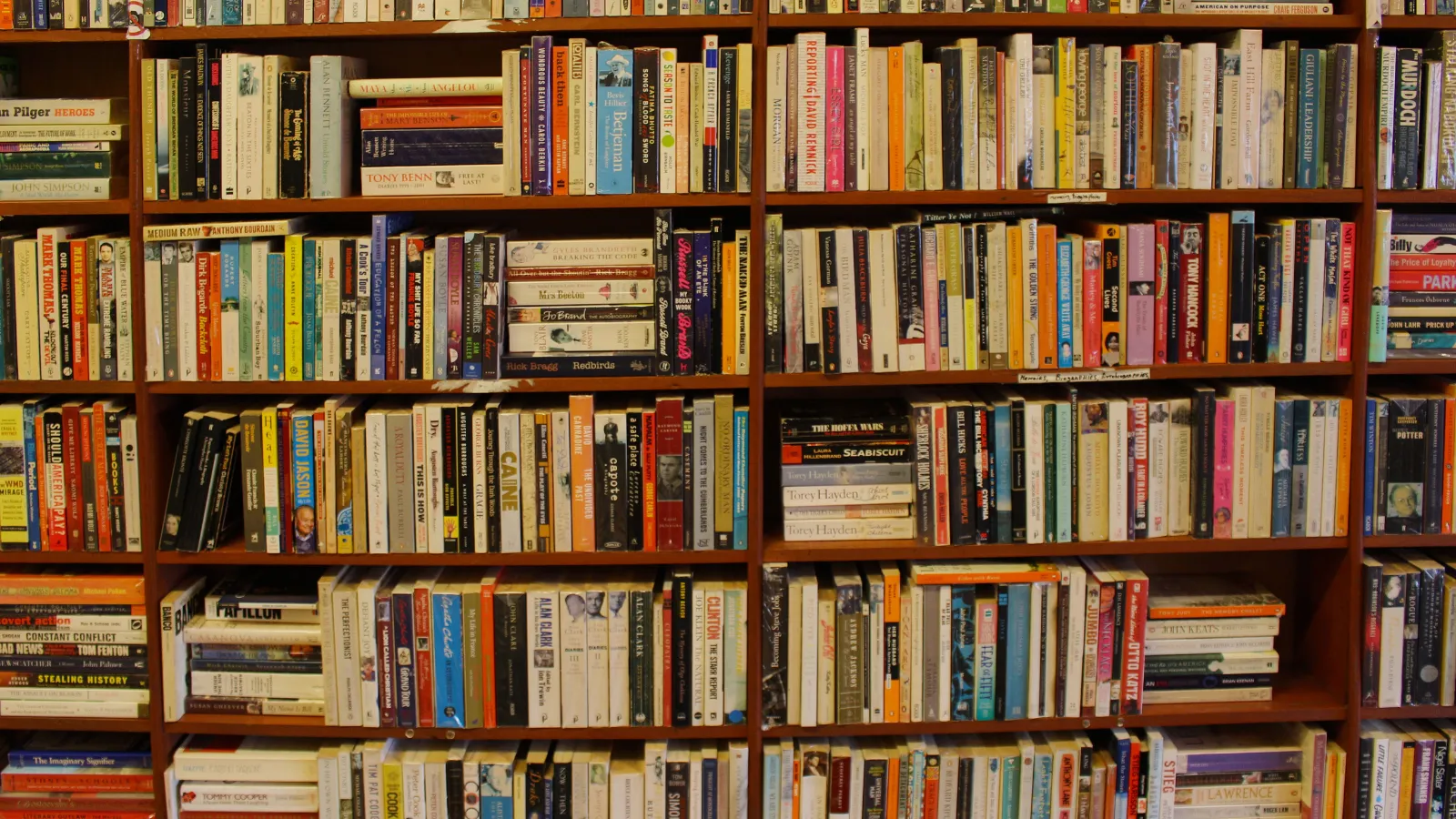 Shelves full of books