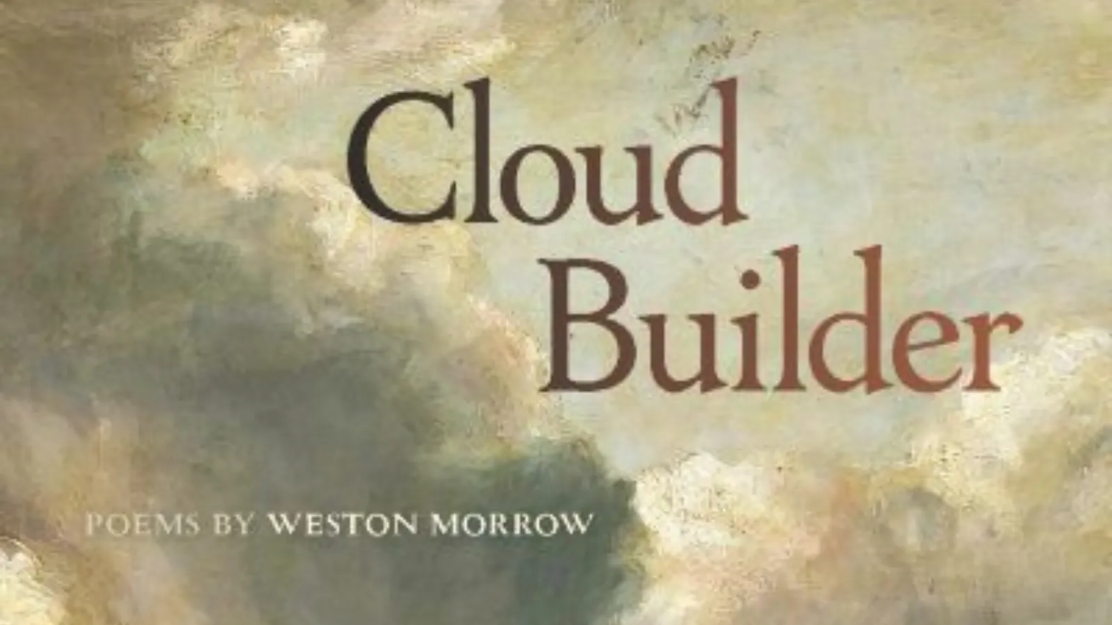 Painting of clouds with the title, Cloud Builder, overtop