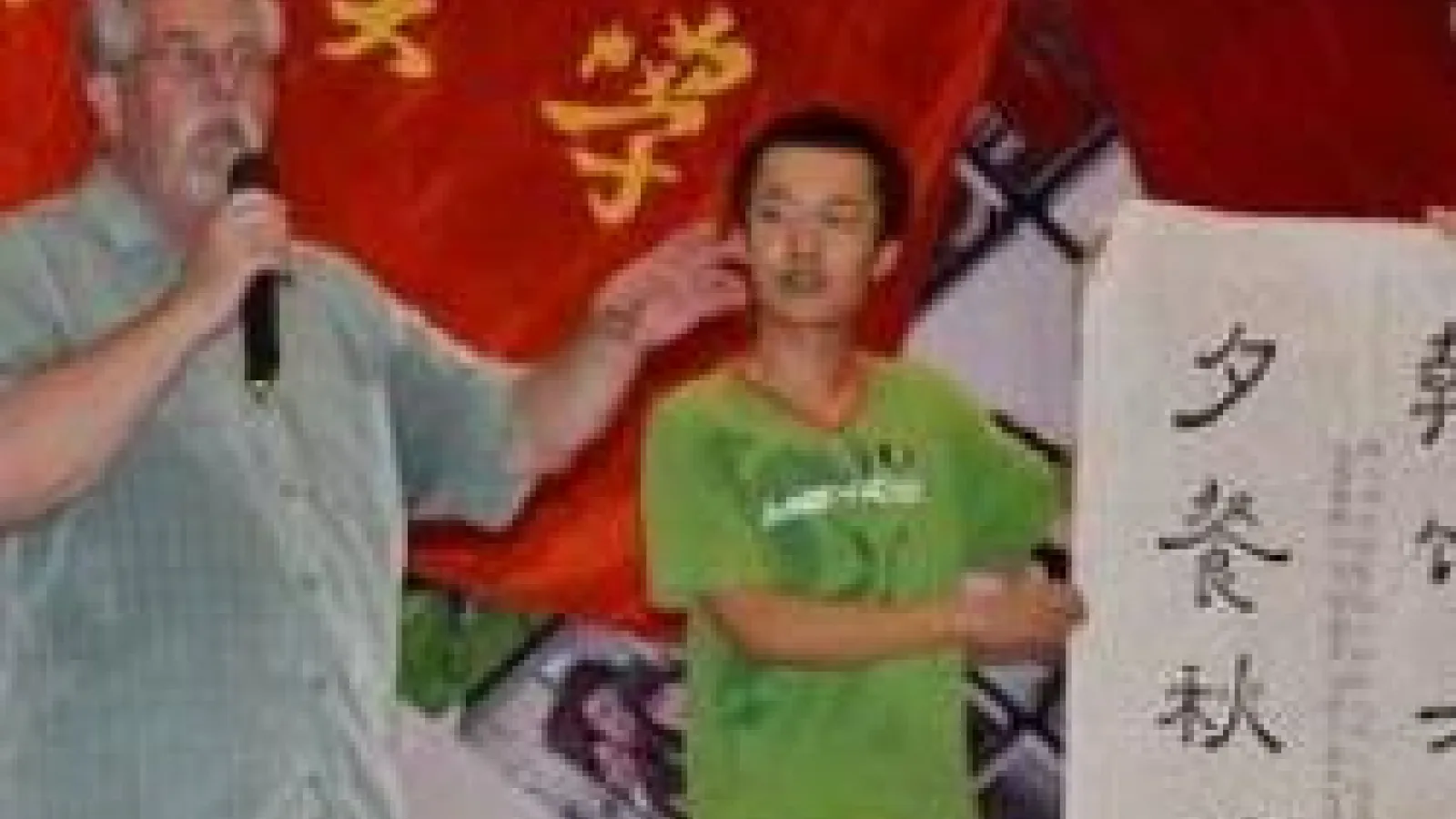 Roger Cherry and a student in China