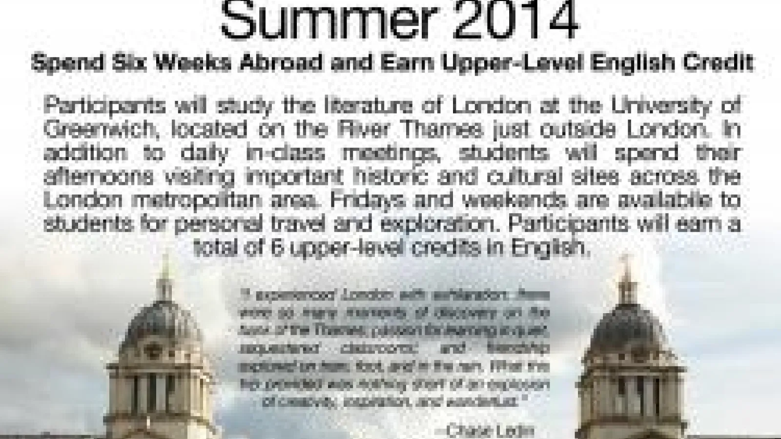 Greenwich information slide