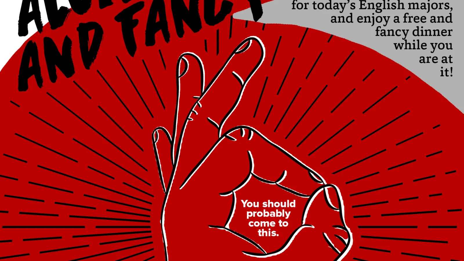 Event poster for the Alumni Panel and Dinner