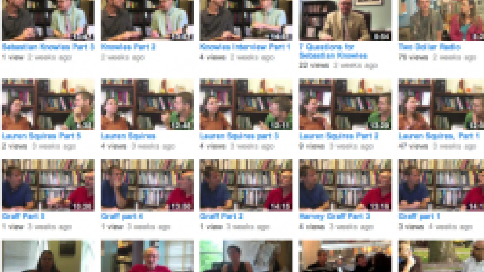 Screenshot of a grid of photographs in a database