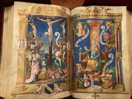 Colorfully illustrated Medieval manuscript