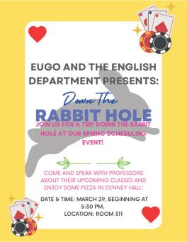 Event description on a spring themed background