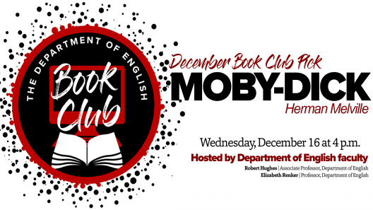December book club Moby-Dick; Wednesday December 16th at 4 p.m.