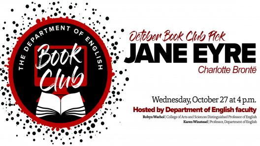 October book club: Jane Eyre. Wednesday, October 27th at 4 p.m.