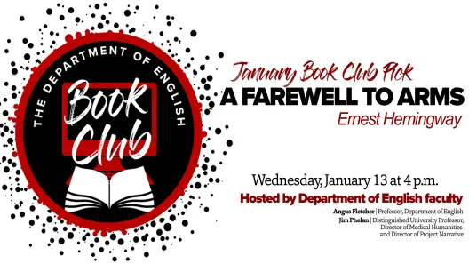 January book club pick:  A Farewell to Arms; Wednesday January 13th at 4 p.m.