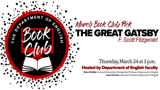 March Book Club: The Great Gatsby. Thursday, March 24th at 3 p.m