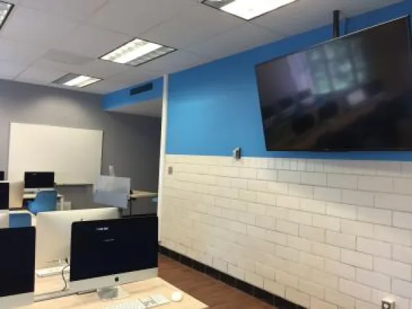 Wall television in 308 Denney Hall