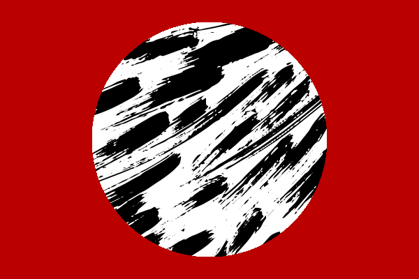 Black, white and red illustration