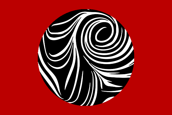 Black, white and red illustration