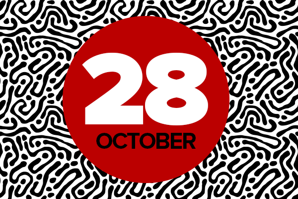 28 October in red circle