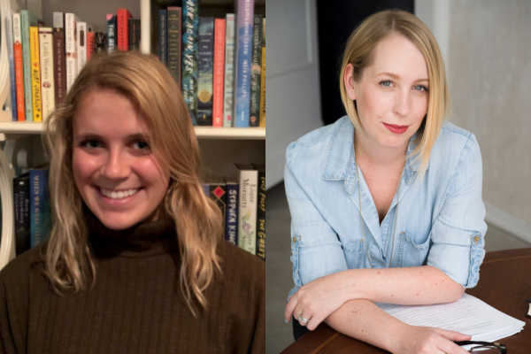 Split screen images of Hannah Lehmkuhl (left) and Chelsea Eberly (right)