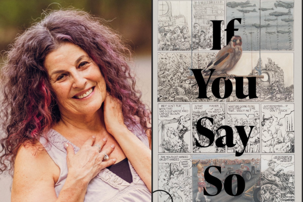 Side by side of Michelle Herman, and the cover of her book If You Say So