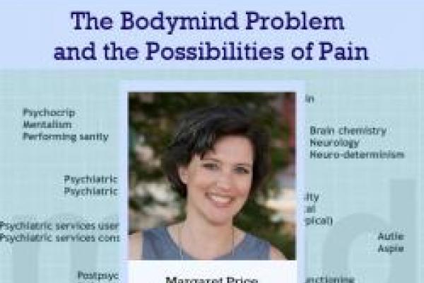 Margaret Price's headshot on a graphic titled "The Bodymind Problem and the Possibilities of Pain"