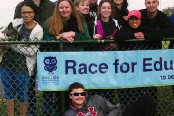 Students at the Race for Education Photo of Students at the Race for Education