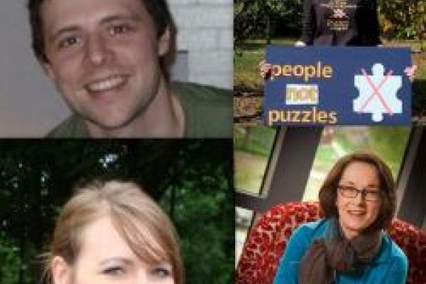 Collage of Brenda Jo Brueggemann, Elizabeth Brewer, Nicholas Hetrick, and Melanie Yergeau