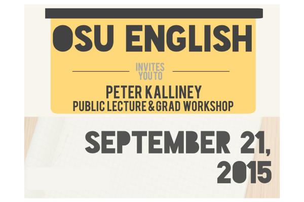 Peter Kalliney: Public Lecture and Grad Workshop Peter Kalliney: Public Lecture and Grad Workshop