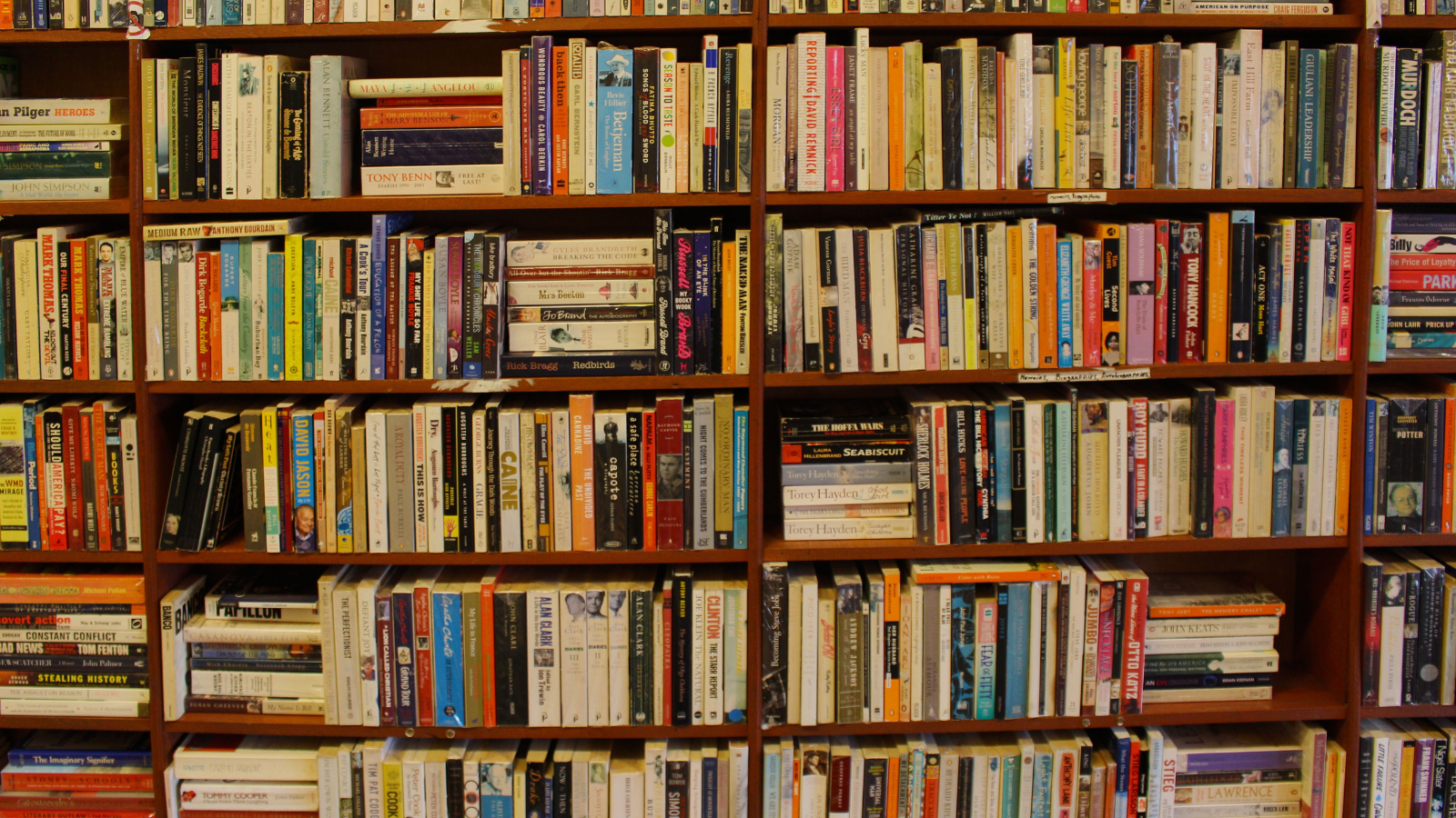Shelves full of books